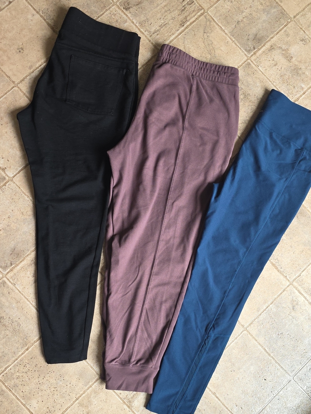 Women’s XL Pants Trio - Black, Mauve, Blue